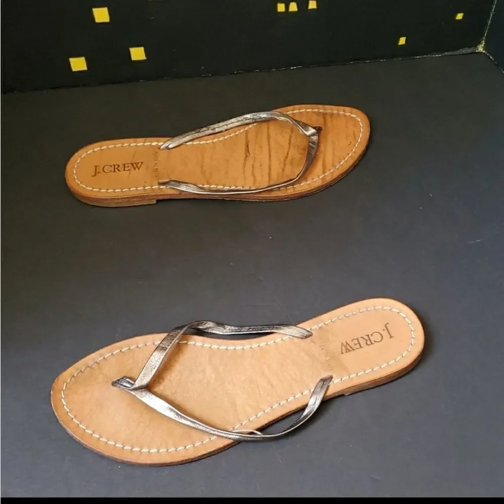 J.crew Leather Flip Flops